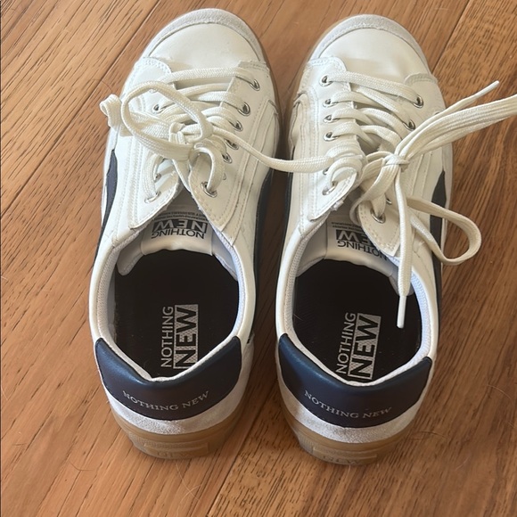 Women's White and Blue Athletic Shoes - Picture 2 of 3